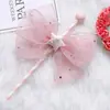 Decoración de Pastel Estilo Ins Tarjeta de Celebridad de Internet para Niña Malla de Encaje Paja Palo de Hada Enchufe para Hornear Pastel