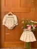 Macacão Vestido Bebê Retro Floral com Mangas Bufantes para Bebês Meninas - Nova Coleção Primavera/Verão Jennybebe26