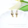 Accesorios para joyería DIY microincrustación gancho para oreja colgante de oreja diamante cuadrado con circonita pendiente nuevo soporte vacío con aguja
