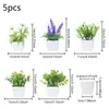 Plantas Artificiales de Primavera en Maceta con un Toque de Lujo, Flores Falsas y Plantas Verdes con Macetas, Artículos Decorativos, Rosas, Lavanda, Pequeñas Plantas de Escritorio en Maceta para la Oficina