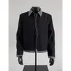 Chaqueta cruzada de solapa con bloques de color estilo Chanel para hombre, con un toque de alta gama, corte limpio americano, elegante y casual.