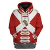 Sudadera con capucha y estampado digital 3D de uniforme militar europeo y americano transfronterizo, abrigo de cosplay