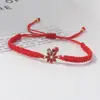 Pulseira Trançada com Nó Plano de Joaninha, Pulseira Criativa e Versátil de Girassol para Casal e Amizade, Atacado de Fabricante Transfronteiriço