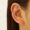 Brinco de Orelha Minimalista de Personalidade Moda Geométrico Zircônia Incrustada Brincos Sem Perfuração Temperamento Estilo Frio x Clipe de Orelha Cruzado Feminino