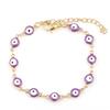 Nuevos productos transfronterizos acero inoxidable pegamento Cadena Ojo del Diablo esmalte al óleo de color mixto pulsera tobillera creativa collar con retención de color