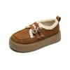 Weiwei Girl 678-1 Sapatos Mocassins com Forro de Lã Aumentadores de Altura Pequena Sapatos Birkan de Solado Grosso Femininos Sapatos de Algodão Mao Mao Mao Quentes de Inverno