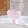 Bolso de peluche con forma de corazón de melocotón para teléfono móvil, llavero colgante, accesorio para otoño e invierno