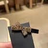 Nuevo Pasador Coreano Negro de Terciopelo Super Brillante Lleno de Diamantes, Pinza de Flequillo de Lazo de Lujo Ligero, Pinza Lateral Femenina de Gama Alta