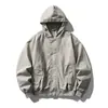 Jaqueta Bomber com Capuz Lavada Oversized da Marca Japonesa Trendy RUMENG Masculina Primavera/Outono Punk Bonita Versátil para o Dia a Dia Casual