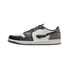 Zapatillas Deportivas Casuales de Baloncesto AJ1 Lightning Reverse Swoosh Black Warrior Mocha Transfronterizas para Hombres y Mujeres, Jordan 1 de Caña Baja