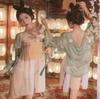 Lingerie sexy sexy hanfu feminino estilo antigo peito camisa vestido voando céu exótico alça camisola plus size