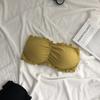 Top Tubinho Tomara que Caia Cor Pura Sem Alças Sem Aro Push-Up Costas Lindas Antiderrapante Anti-Exposição para Estudante de Primavera e Verão