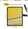 Llave de Carraca Giratoria, Juego de Llaves de Doble Propósito Rápidas, Juego Completo de Herramientas para Ferretería, Herramienta de Reparación de Máquinas de Boca Abierta, Herramienta Manual