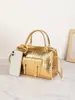 Bolsa Cruzada de Moda de Lujo Ligero con Patrón de Piedra Dorada de Textura de Alta Gama para Mujer, Billetera Portátil para Monedas, Bolsa al por Mayor