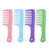 Peine de plástico grueso con dientes anchos para cabello largo, para hombres y mujeres, con orificio redondo, portátil, para uso doméstico.