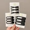 Horquilla negra esmerilada sencilla con clip lateral para flequillo, nueva horquilla con clip de pico de pato para cabello roto sin costuras, accesorios para el cabello