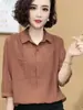 Camiseta de manga corta de algodón de alta gama para mujer, estilo occidental, reductora de edad, informal, fina, de verano