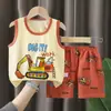 Conjunto de Colete Infantil Algodão Puro Roupas de Verão para Meninas Estilo Coreano Roupas Infantis Novo Estilo 2026 Verão Conjunto de Duas Peças para Meninos Atacado