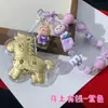 Llave de Oro Puro 999 Colgante Atrae Dinero Lindo Dibujo Animado Pony Cadena para Teléfono Adorno Regalo Venta al por Mayor