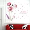 [SK9284] Flor Rosa Entrada de Restaurante Armario Sala de Estar Dormitorio Puertas y Ventanas Pared de Fondo de TV Pegatinas de Pared Decorativas
