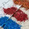 Tiras de Cebolleta Láser Hechas a Mano Flotantes Cáñamo Cristal Epoxi Pintura Láser de Siete Colores Escamas Doradas Brillo Adornos Tiras Largas Pequeñas