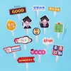 Decoración de Pastel para Temporada de Graduación, Nos Hemos Graduado, La Juventud No Terminará, Surcando el Viento y las Olas, El Futuro Es Prometedor, Tarjeta de Enchufe