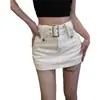 Saia Jeans Vintage Feminina Estilo Hong Kong Spice Girl Calças Culotte Cintura Alta Modeladora de Quadril Saia de Verão 2025 Nova Saia