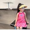 Ropa Infantil Jella Vestido de Tirantes para Niñas Verano 2025 Bebé Rojo Rosa Estilo Coreano Vestido Falda de Playa para Niños Pequeños y Medianos