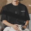 Camiseta Pesada Americana Masculina Manga Curta Algodão Moda Verão Masculina Marca 2024 Nova Camiseta Masculina Estampada Meia-manga