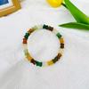 Pulseira de Nó de Bambu Bodhi com Pedras de Raiz de Bodhi de Jade Branco, Estilo Pequeno Bolo de Arroz, Pulseira Empilhável Feita à Mão