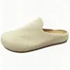 Zapatillas de media pantufla sin talón estilo Birkenstock de moda para mujer, para uso en exteriores, Otoño/Invierno 2026, Pantuflas cerradas de color liso retro