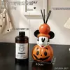 Adorno de Calabaza Mickey sin Llama para Aromaterapia para Sala de Estar, Entrada y Exhibición de Mesa - Decoración Creativa y Personalizada para el Hogar