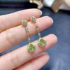 Venta al por mayor de fábrica Populares Pendientes de Peridoto Natural Plata S925 Incrustados Piedra Principal 5*5 Joyería de Lujo Venta Directa de Fábrica