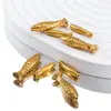 Hay Peces Cada Año Acero Inoxidable 304 Cuentas Pequeñas con Forma de Pez Color Dorado de 18 Quilates que Conserva el Color Cuentas Sueltas para Manualidades Cuentas de Buena Suerte Accesorios para Joyería