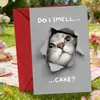 Compra directa transfronteriza de tarjetas de felicitación peculiares con temática de gatos con diseños divertidos, deseos creativos para fiestas, mensajes personalizados y tarjetas adorables con temática de mascotas