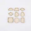 Conjunto de 10 Peças de Ímãs de Geladeira com Bordado Dai Acessórios Moldura Redonda DIY para Montagem Bordado Letras Peças de Madeira Ímãs de Geladeira Artesanais