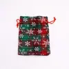 Saco de algodão xadrez de Natal para atacado transfronteiriço saco de embalagem para kit de joias e presentes saco de armazenamento com cordão para doces
