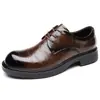 Zapatos de Cuero de Negocios para Hombre 2026 Nuevo Estilo Antideslizantes Resistentes al Desgaste para el Trabajo Novio Zapatos Formales de Cuero para Hombre Cuero Genuino Suela Gruesa Zapatos Casuales