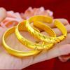 Pulsera Tiktok Net red pluma antigua Sutra del Corazón oro arena de Vietnam versión artesanía antigua pulsera abierta estrellada