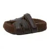 Versátiles zapatillas casuales nuevas de estilo slip-on con pelo, suela gruesa, con pelo, para otoño-invierno 2026, con velcro para mujer