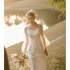 Vestido de Noiva Leve Estilo Francês Alça Vestido de Noiva para Viagem Mori Super Fada Vestido de Banquete Emagrecimento Feminino Retrô Tule ao Ar Livre