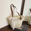 2026 Verano Casual Vacaciones Playa Estilo Pastoral Un Hombro Gran Capacidad Versátil Simple Paja Moda Bolso Tote
