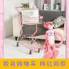 Carrito de supermercado de doble capa carrito para el hogar Foto de网红 rosa clip de supermercado muñeca dependienta de tienda fábrica