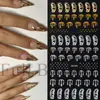 Pegatinas Transfronterizas para Uñas Nuevas Ins Brillo Oro y Plata Gotas de Sangre Corte Líquido Mariposa Halloween Pegatinas Adhesivas para Uñas