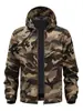 Jaqueta camuflada para esportes ao ar livre para homens, jaqueta corta-vento masculina primavera e outono 2026, casaco da moda