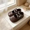 Zapatos Mary Jane de Cuero para Niñas 2026 Primavera y Otoño Nueva Versión Coreana Retro Punta Redonda Niña Pequeña Bebé Versátiles Zapatos de Princesa