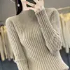 Suéter básico de punto para mujer, cuello redondo, forma de paraguas, rayas, color sólido, Andy Velvet, ropa de primera línea, manga larga, corte ajustado, adelgazante