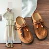 Ropa exterior pequeña, ligera y versátil Baotou Half-Drag Retro Zapatos Birkenstock de plataforma gruesa para realzar la altura para mujer Nuevo estilo Otoño e Invierno 2025