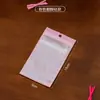 Bolsa Sellada Auto-Sellante para Joyería de Collar Lazo Rosa Esponja de Polvo Bolsa de Empaque para Cosméticos Aretes Bolsa de Plástico Antioxidation