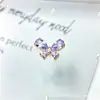 Brincos da coleção F136 liga de titânio roxo claro dourado, piercings labiais G23 titânio rosca interna zircônia, joias para piercing